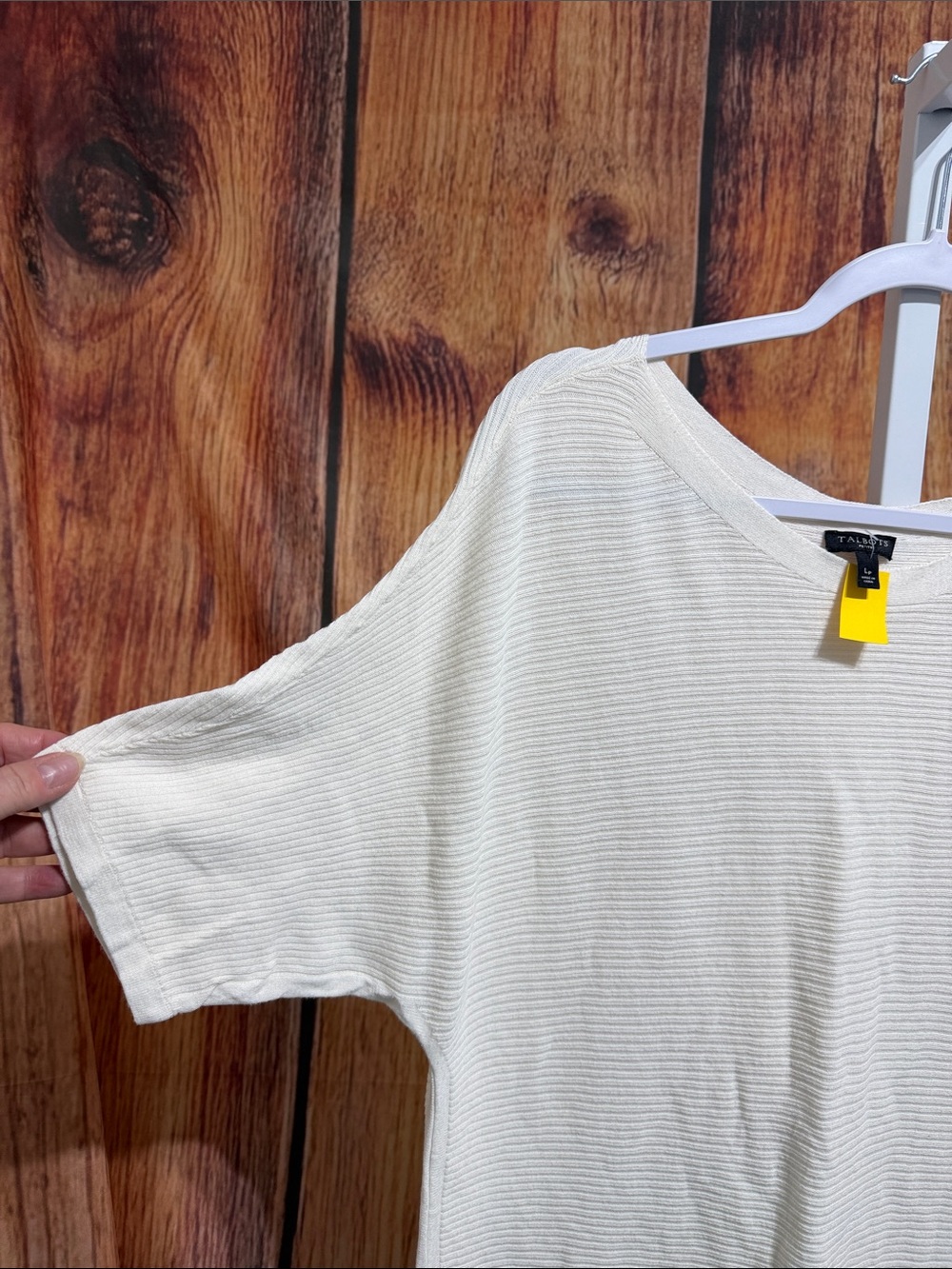 Talbots Lightweight Ribbed Blouse Size LP - Picture 3 of 4